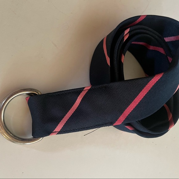 J crew 100% silk tie style striped adjustable belt Sz small